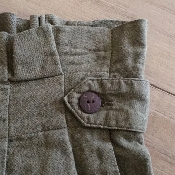 Rewash Shorts Size XS Olive Green Elastic Waist Linen Blend - Picture 4 of 5
